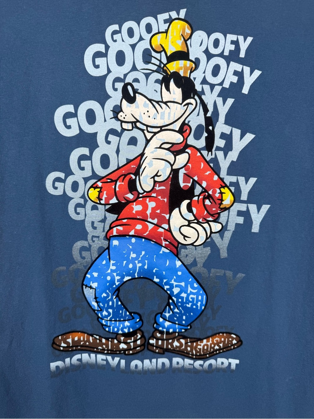 Disneyland Resort Goofy Graphic Tee 2XL Blue Disney Parks Oversized Shirt - Picture 3 of 5